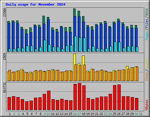 Daily usage for November 2024