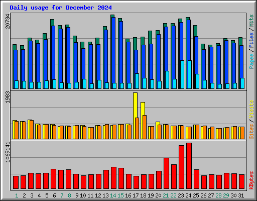 Daily usage for December 2024