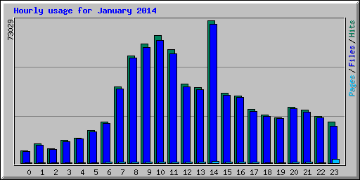 Hourly usage for January 2014