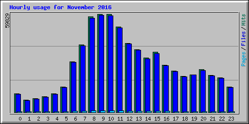 Hourly usage for November 2016