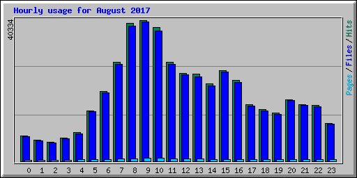 Hourly usage for August 2017