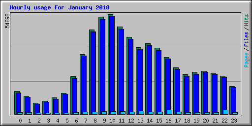 Hourly usage for January 2018