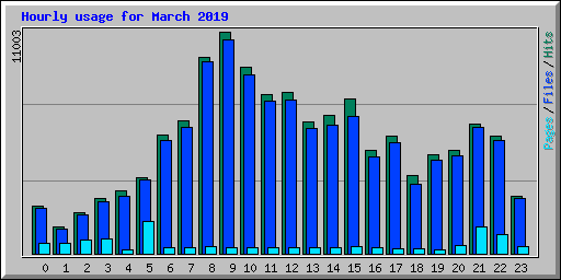 Hourly usage for March 2019