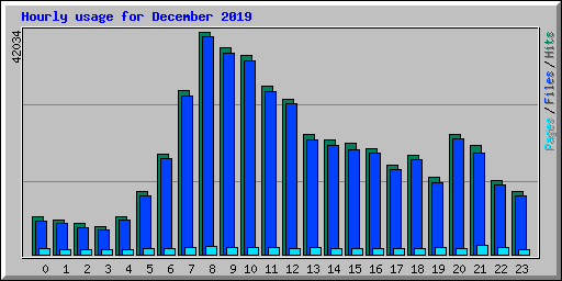 Hourly usage for December 2019