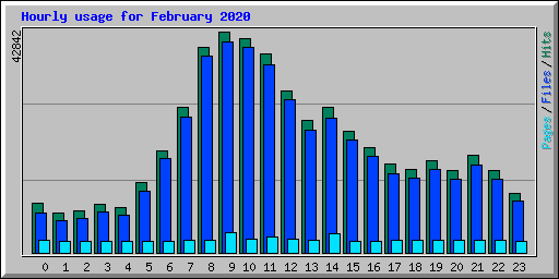 Hourly usage for February 2020