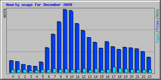 Hourly usage for December 2020