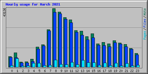 Hourly usage for March 2021