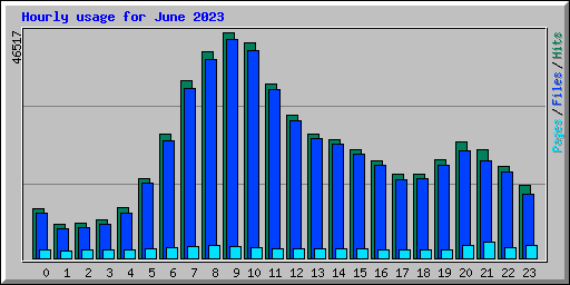 Hourly usage for June 2023