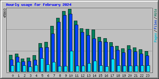 Hourly usage for February 2024