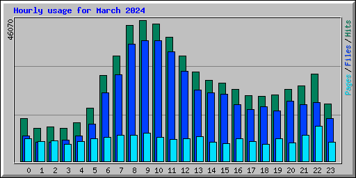 Hourly usage for March 2024